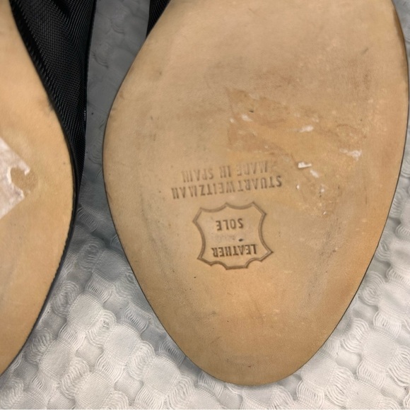 Stuart Weitzman Black Mesh & Patent Leather Peep Toe Heels | Size 8.5 - Picture 12 of 12